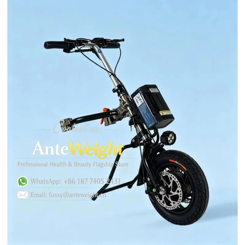 Snow Leopard Black 36V 350W 15Ah 50km Steel Quick Release Dual Disc Brake Wheelchair Traction Head