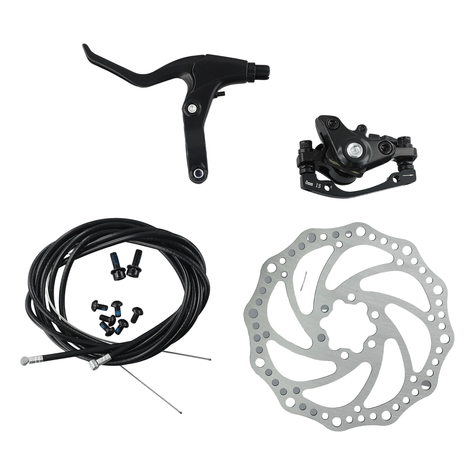 Front & Rear Mountain Bike Bicycle Mechanical Disc Brake Set, Reliable Three point Steel Ball Drive System, 160mm Rotors