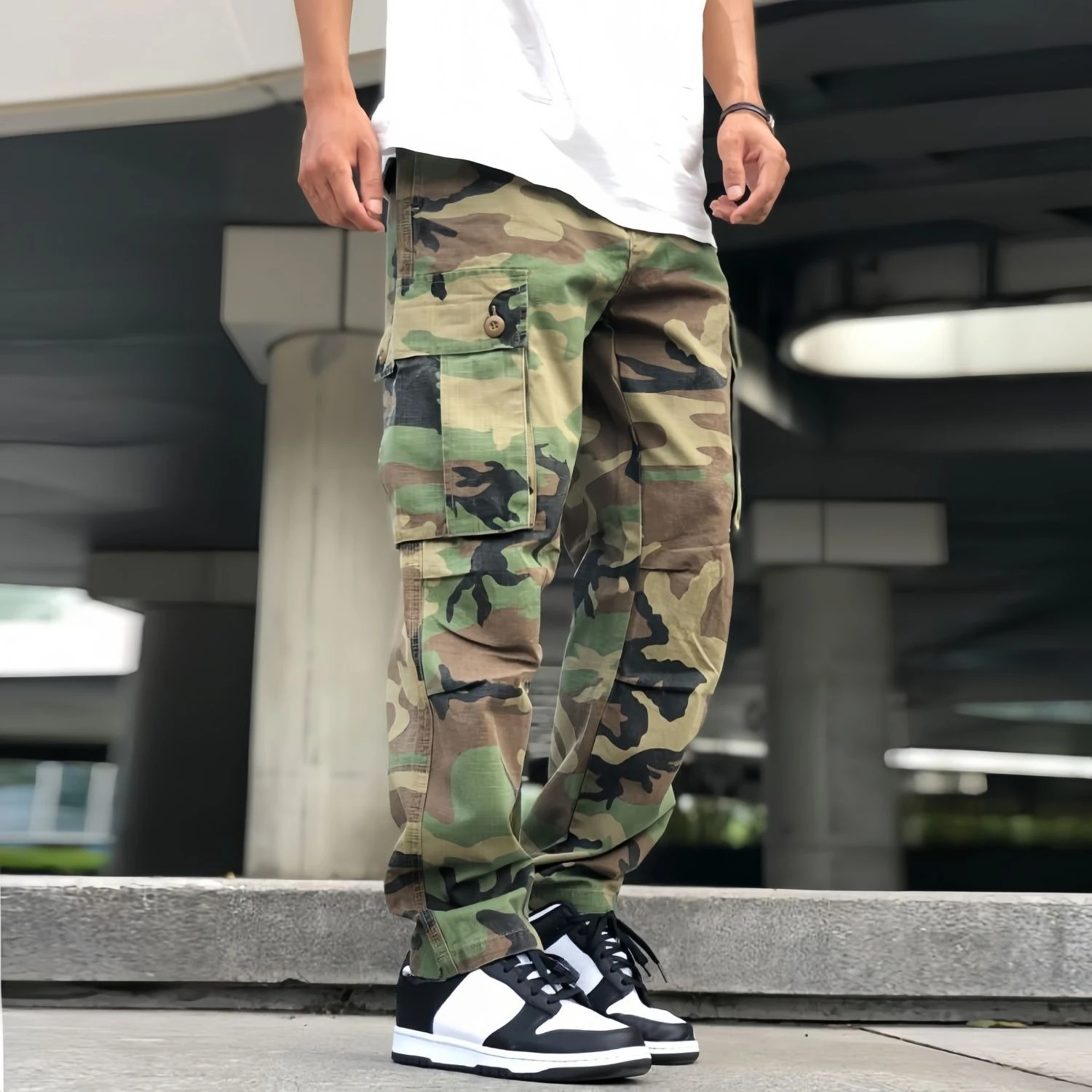 Camouflage Trekking Spring Summer Men's Cargo Pants Baggy Loose Harajuku New In Fashion High Quality Aesthetic Emo Male Trousers