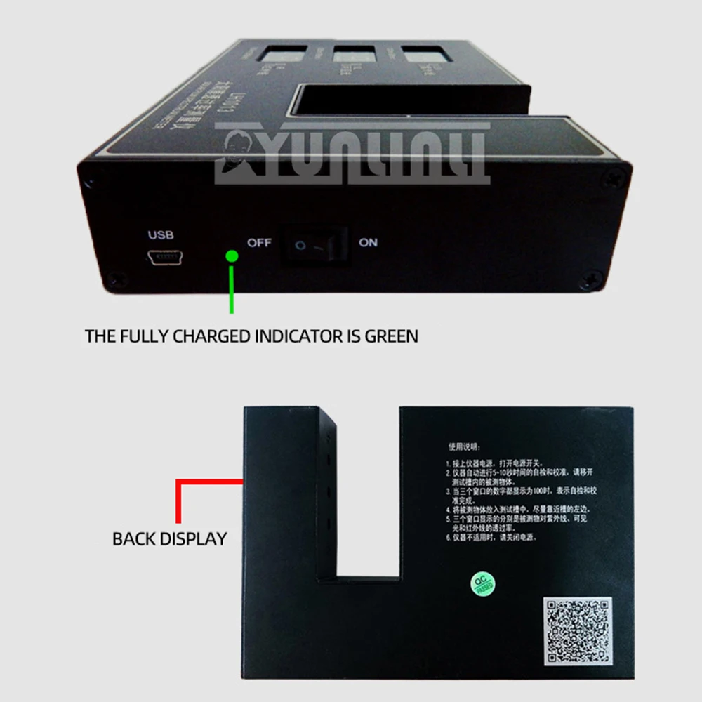 Compteur de transmission de film solaire, compteur de teinte de fenêtre, testeur de rejet VLT UV IR, 850nMinigolf 1050nm