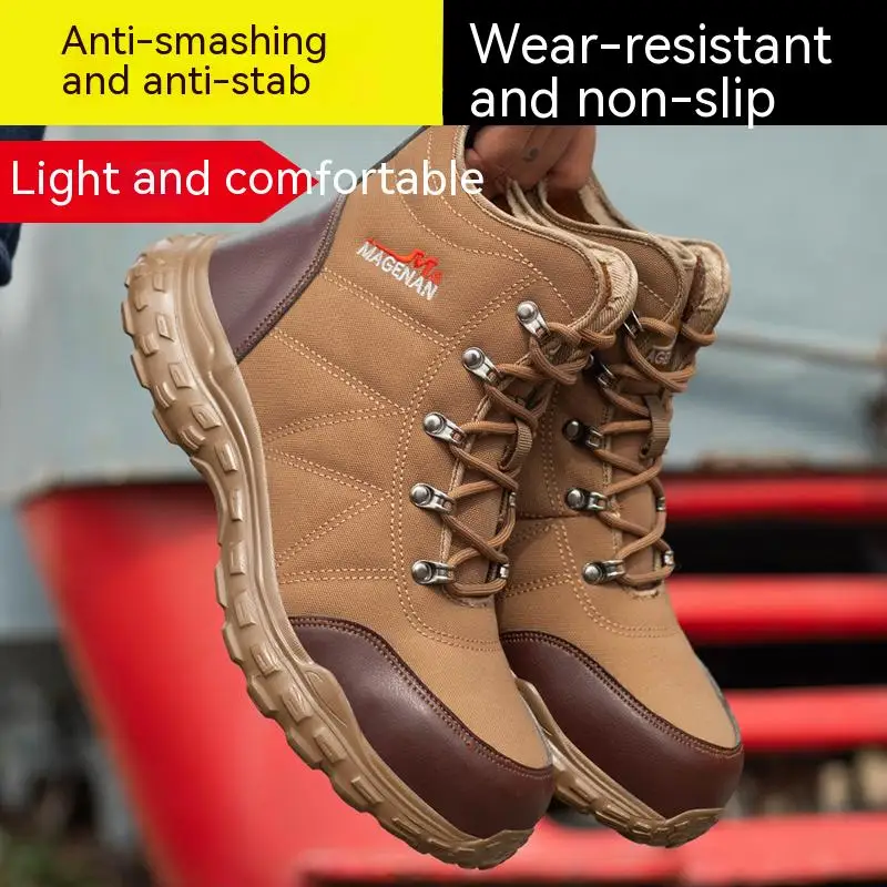 Safety Shoes Men With Steel Toe Cap Anti-smash Comfortable Men Work Shoes Sneakers Light Puncture-Proof Indestructible Shoes