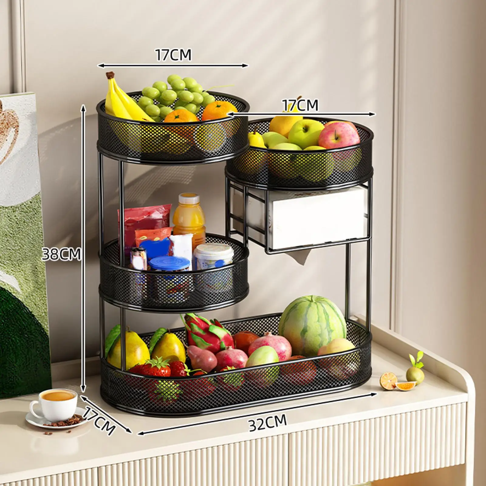 

Fruit Plate Living Room Coffee Table Household Fruit Plate Snack Display Plate Light Luxury Fruit Basket Rack Fruit Storage