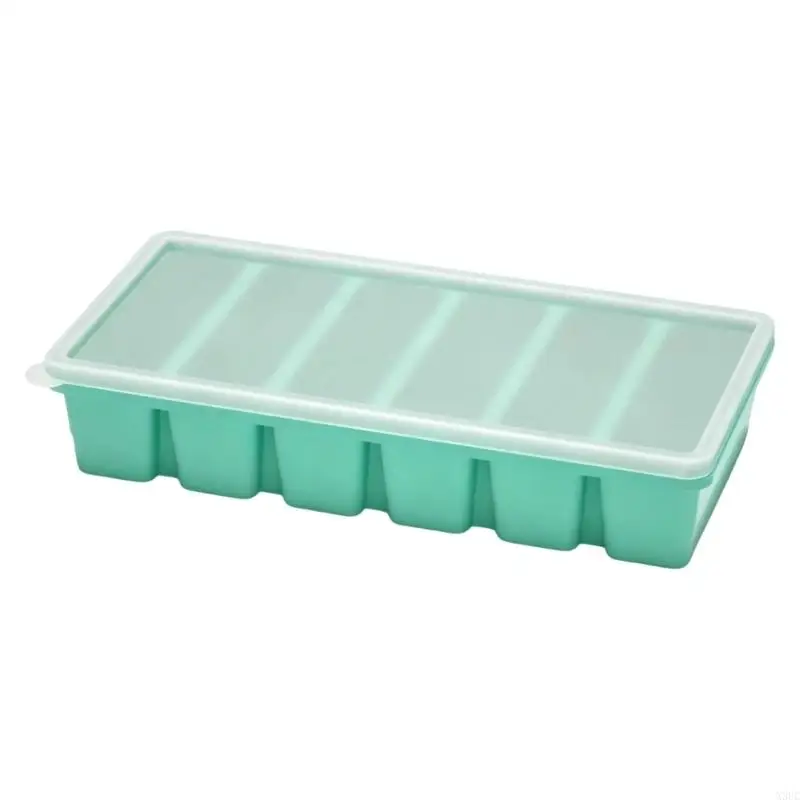 Large And Long Ice Cubes Tray 6 Cavities Silicone Soup Container Freezers Tray Perfect for Chilling Wine and Cold Brews X3UC