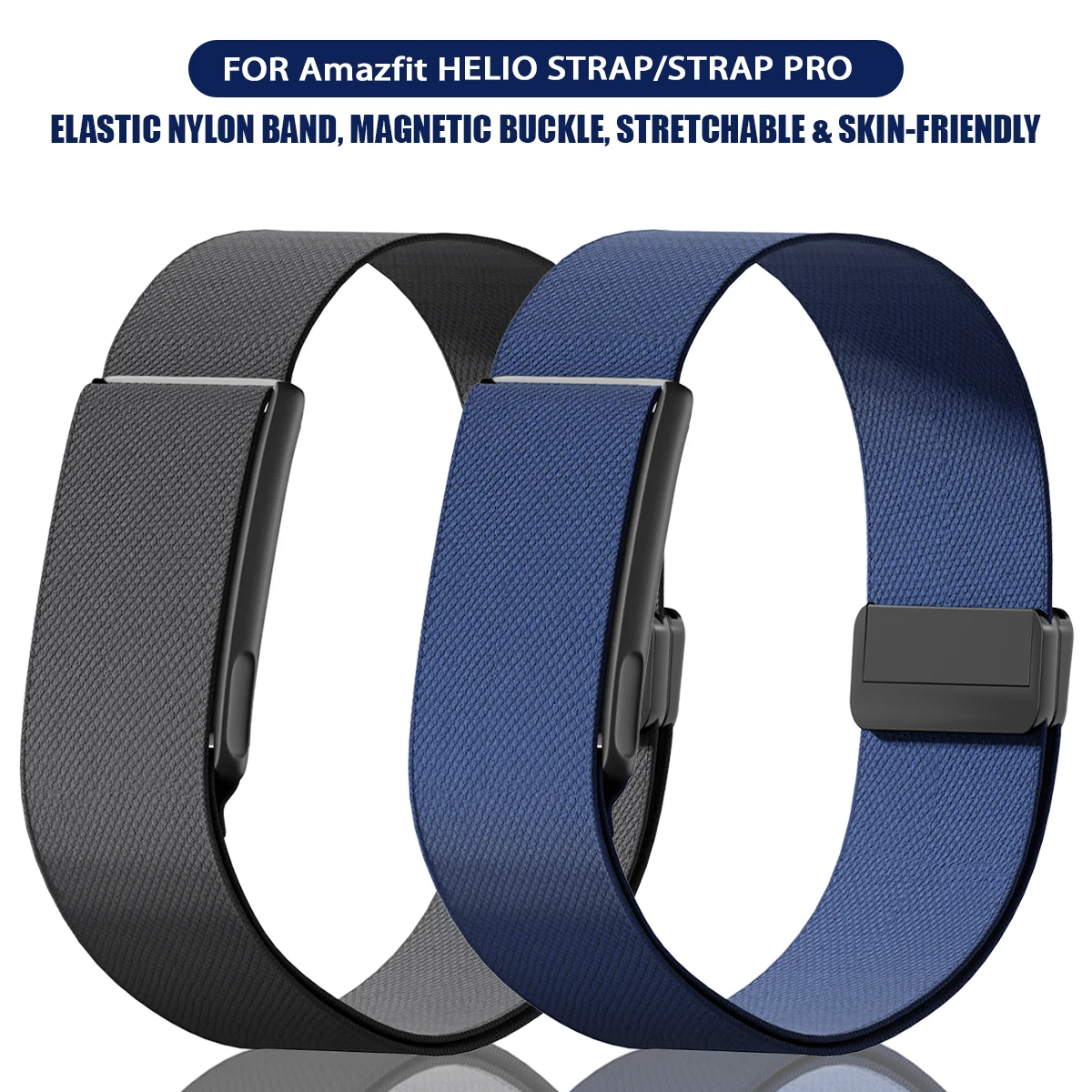 for Amazfit Helio Nylon Bicep Bands Stretchy Adjustable Replacement Strap Magnetic Breathable Sport Arm Band Strap for Women Men