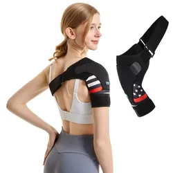 Unisex Adjustable Shoulder Brace Sports Care Single Shoulder Support Bandage Protection Back Brace Guard Strap (can add ice bag)