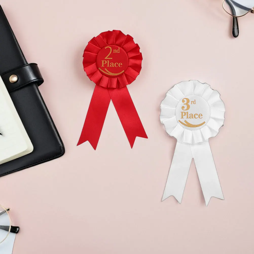 

9Pcs Award Rosette Ribbon Set Satin Badge Medals Pin Design for Sports Events School Competitions Graduation Parties