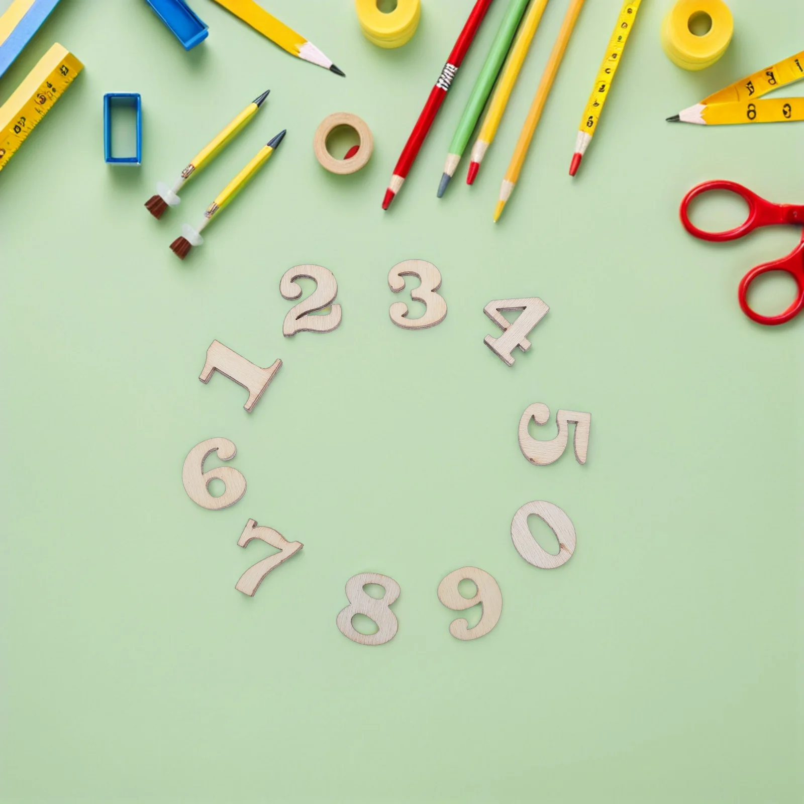 400 Uds números de madera Natural 0-9 Mini fichas de números de madera sin terminar para manualidades DIY Scrapbooking decoración del hogar