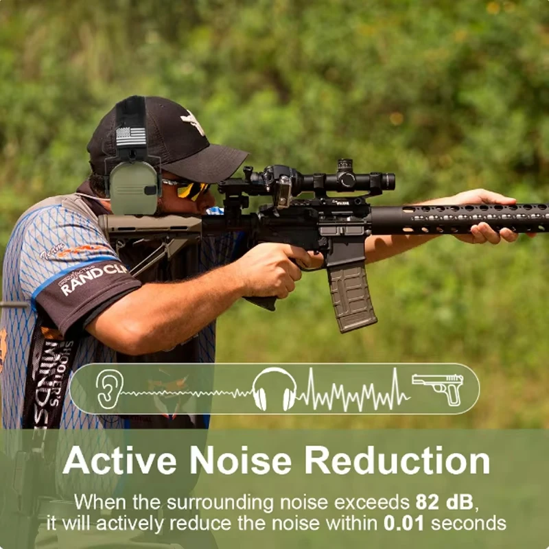 Anti-noise Impact Sound Amplification Electronic Shooting Earmuff Tactical Hunting Noise Reduction Hearing Headset Original