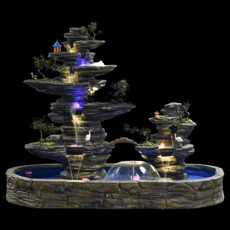 

Large rockery, flowing water fountain, water feature living room indoor feng shui wheel ornament floor-to-ceiling landscaping