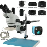 48MP 4K HDMI USB Video C Mount Camera 3.5X-90X Simul-Focus Parfocal Stereo Trinocular Microscope Set For PCB Soldering Repair