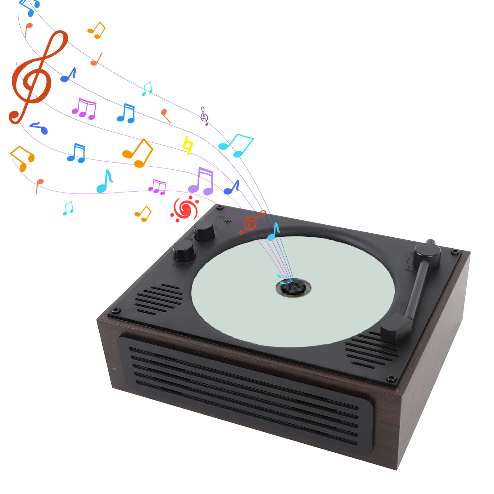 

CD Music Player Portable Bluetooth CD Player Retro Remote Control CD Music Player with Double Stereo Speakers for Home Present