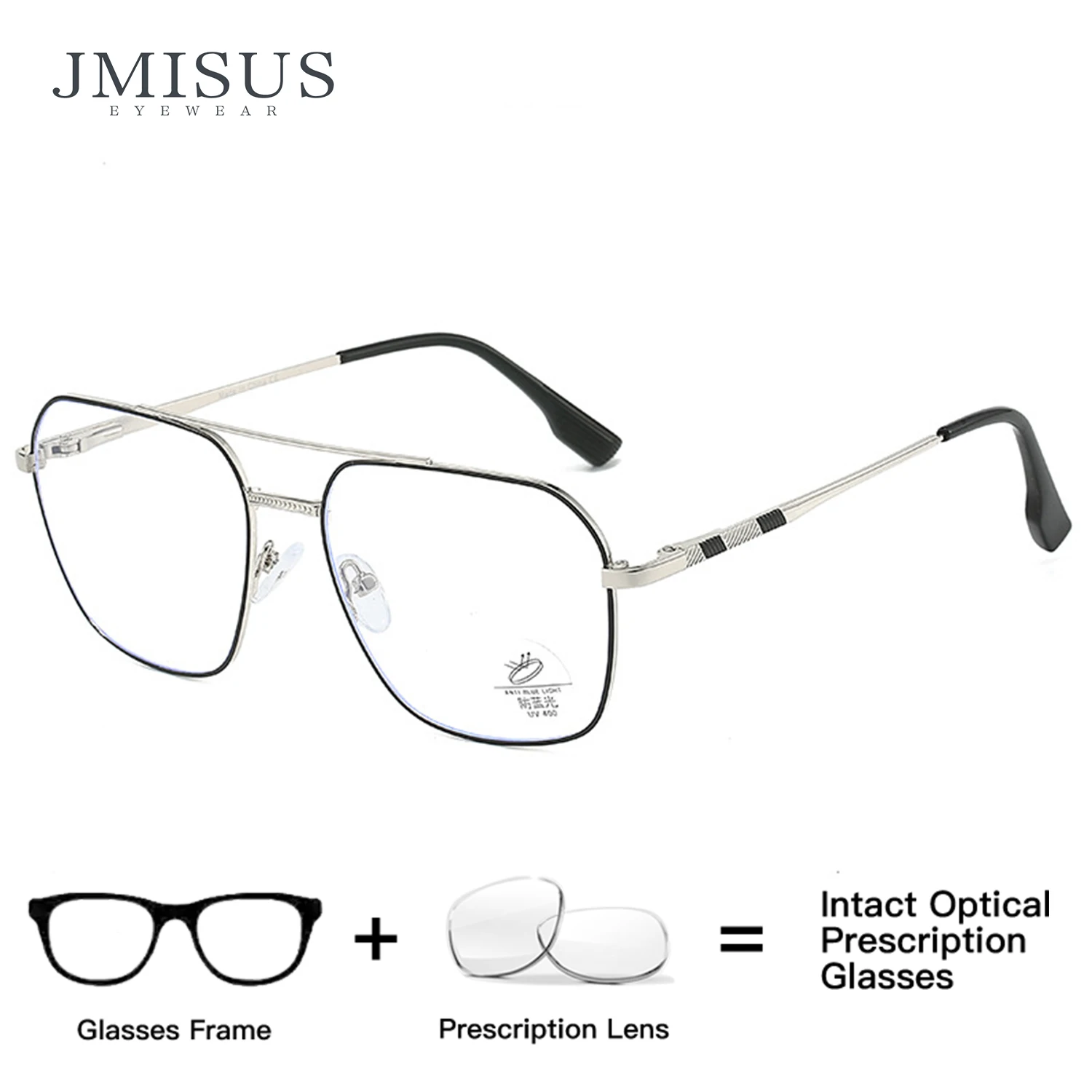 JMISUS Fashion Aviator Progressive Prescription Glasses High-quality Metal Myopia Eyewear Square Optical Eyeglasses for Man
