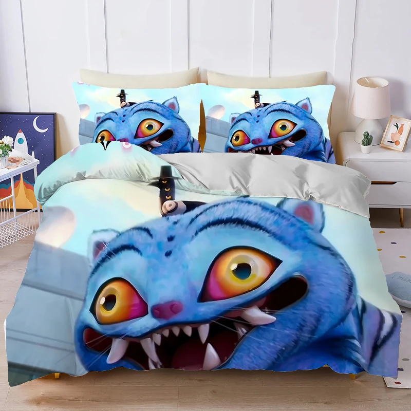 Kpop Demon Hunters housses de couette dessin animé imprimé literie 2/3 pièces ensembles housse de couette Anime enfants chambre lit literie taies d'oreiller