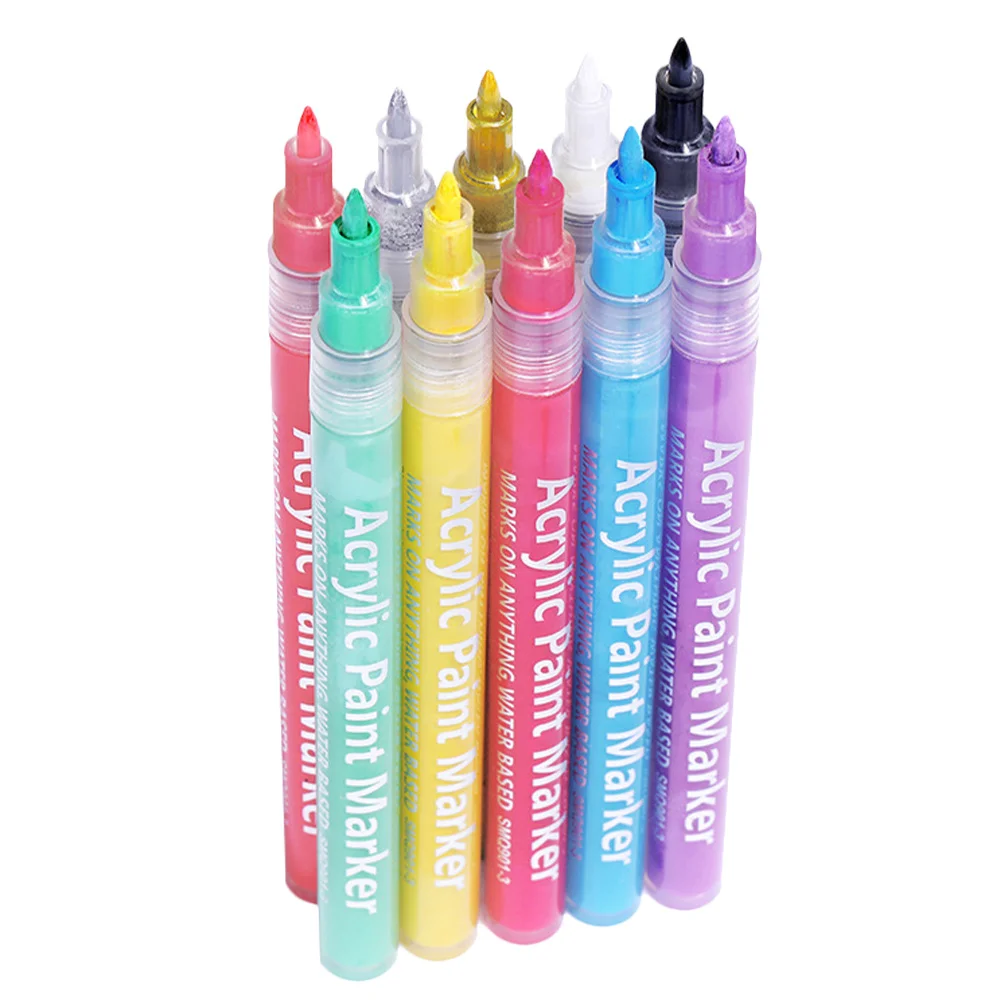 

10pcs Art Painting Pens Manicure Drawing Tool For Salon Diy Nail Design Smooth Grip Durable Use Nail Art Pen