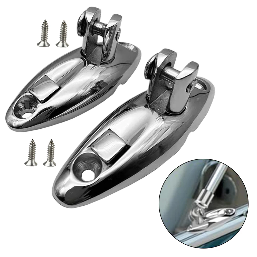 Marine Hardware 2PCS Boat Bimini Top Swivel Hinges with Screws Perfect for Heavy Duty Use on Boats and Trailers
