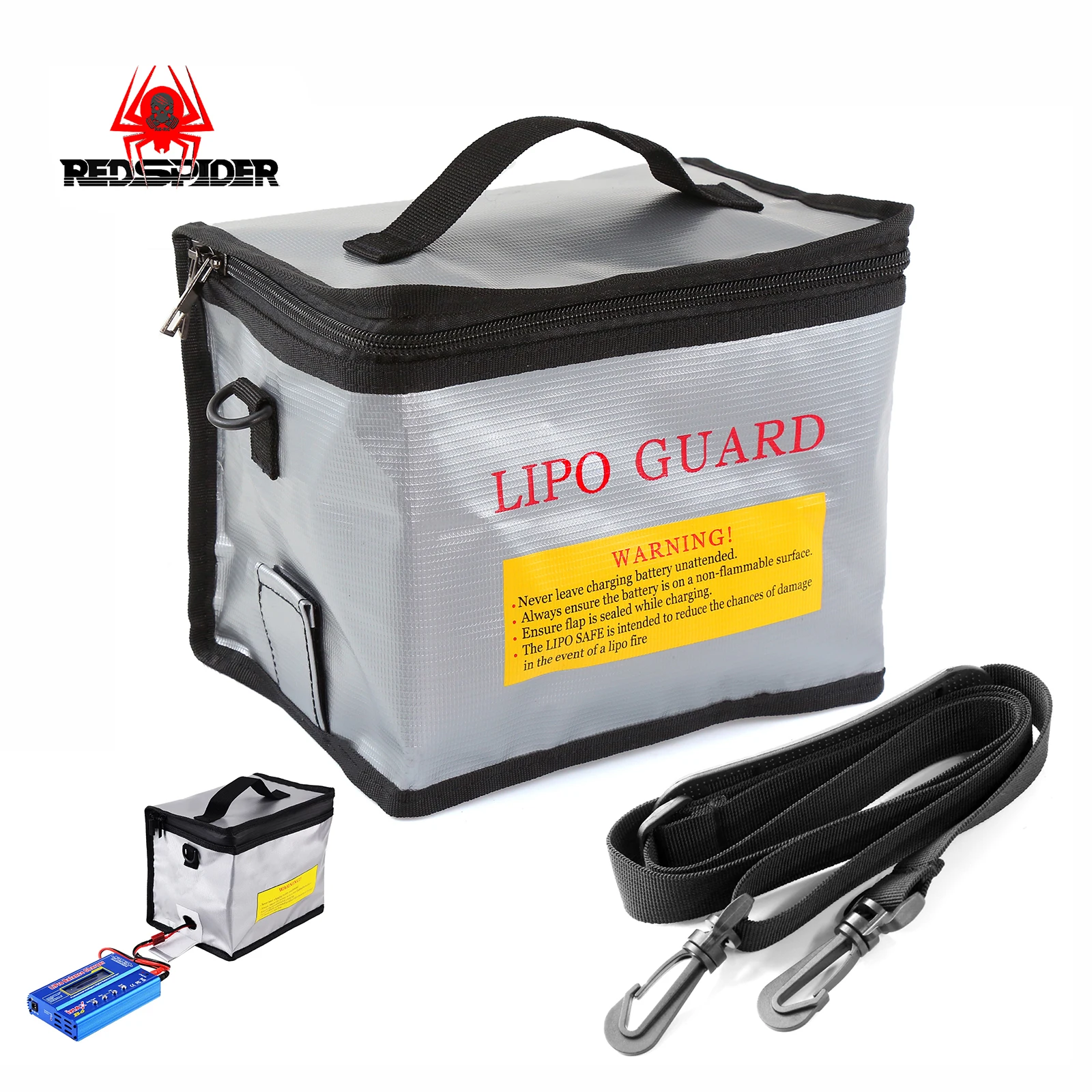 RS  RC Car Battery Safe Bag 200*140*170mm Fireproof Explosionproof Bag RC Lipo Battery Guard Safe Portable Storage Handbag