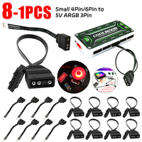 Fan Controller 5V ARGB 3Pin to Small 4Pin/6Pin Adapter Cable Cord Office Caring Computer Supplies for Coolmoon