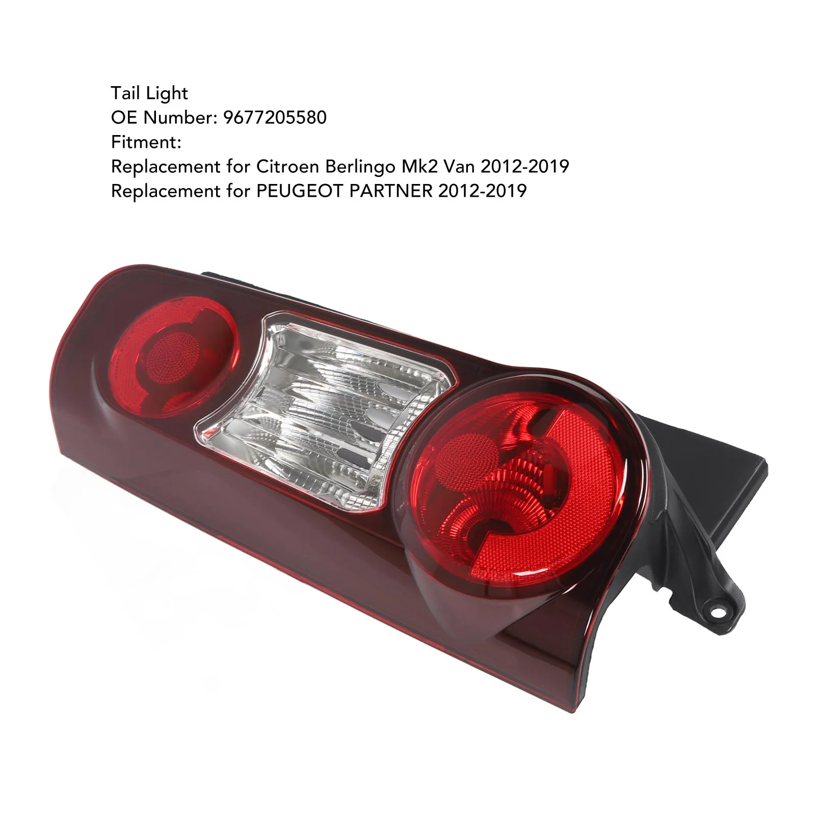 

Tail Light 9677205580 Rugged Multifunctional Rear Left Tail Lamp Without Bulb Replacement for Citroen Berlingo Mk2 Van