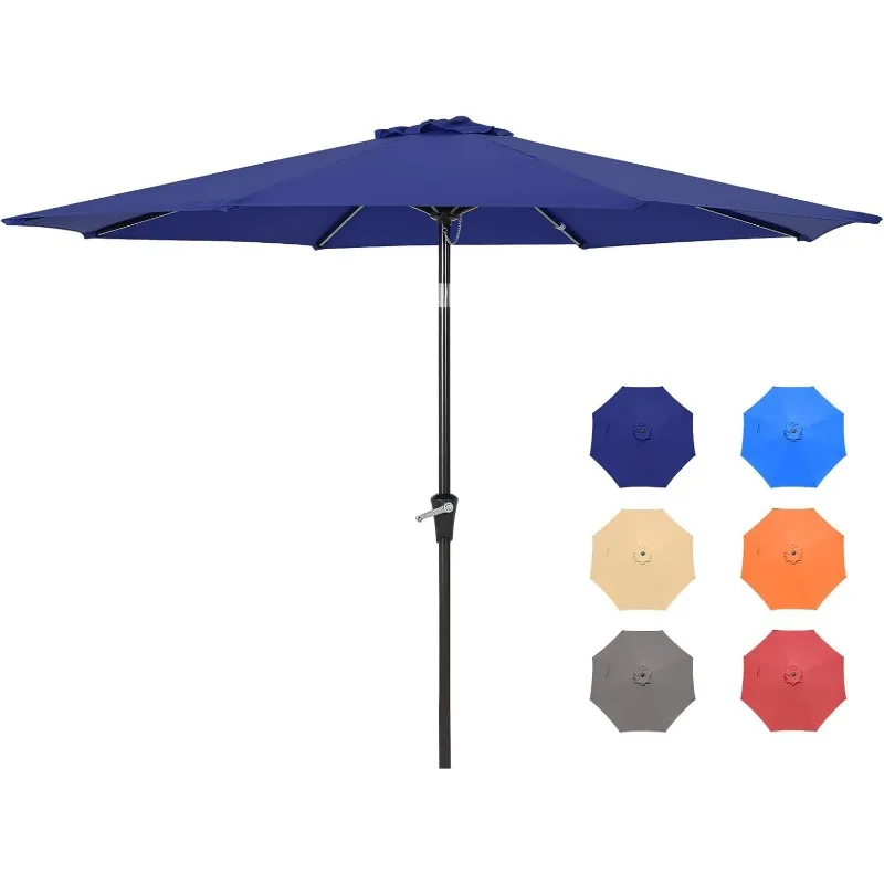 9FT Patio Umbrellas, Outdoor Patio Table Umbrella with Tilt Adjustment and Crank Lift System for Ourdoor Patio