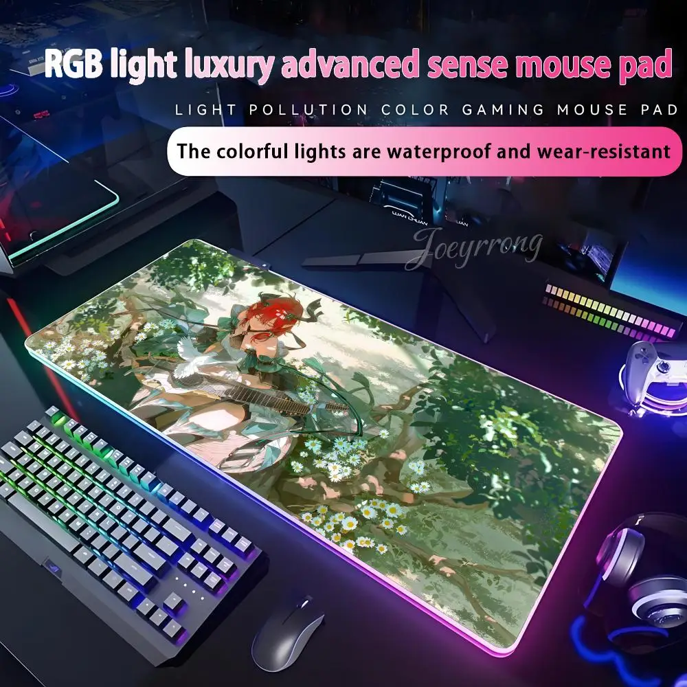 

Коврик для мыши Ciaccona Wuthering Waves для FPS ESports RGB расширенная игровая клавиатура светодиодные коврики большой 1000x500 мм XXL геймер