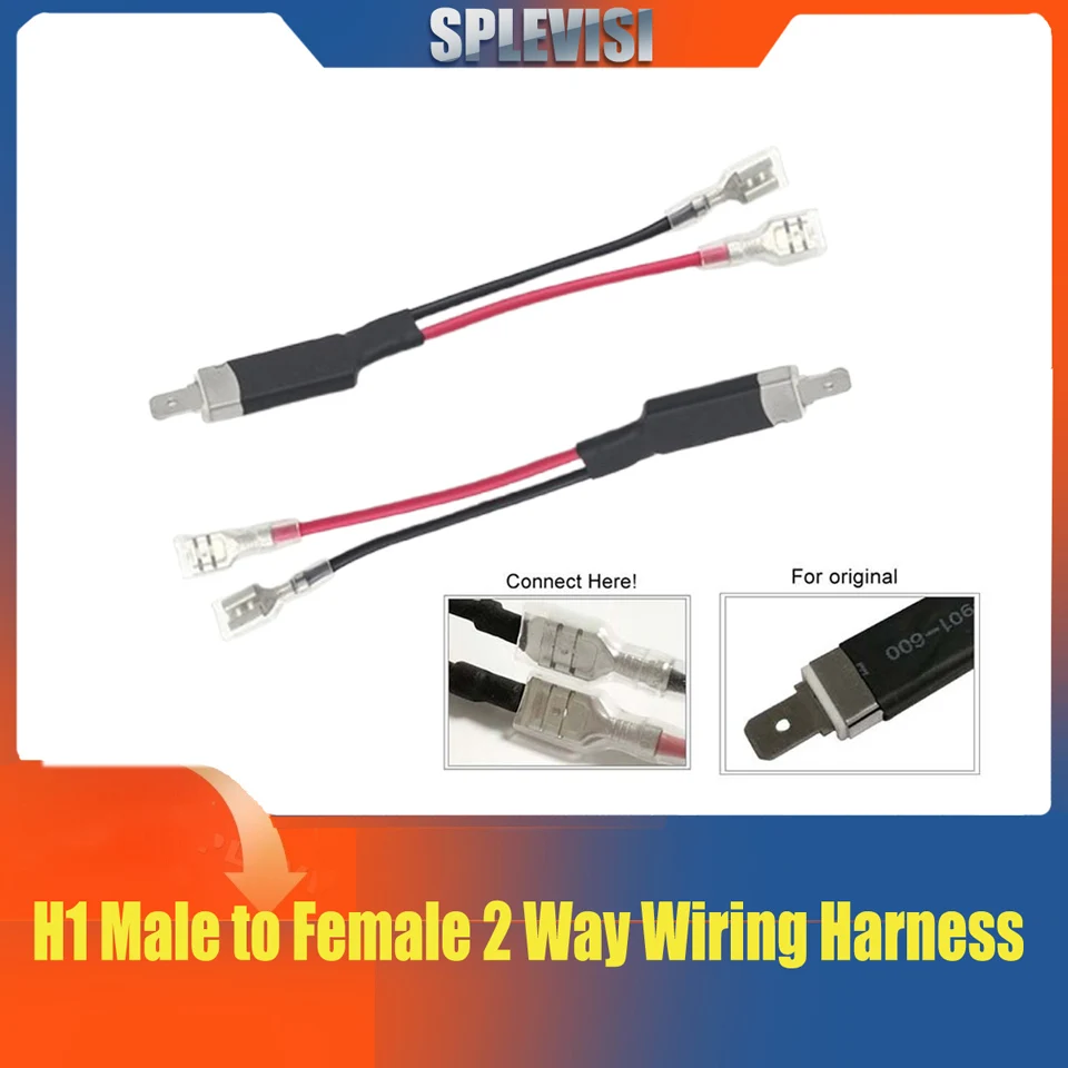 

H1 Male to Female 2 Way Plug Single Diode Converter Connecting Wiring Harness for Light Bulb Conversion