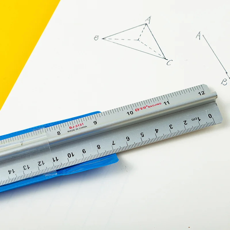 30cm/40cm Aluminum Ruler with Metal Scale - Precision Measuring Tool for Students, Office & Engineering