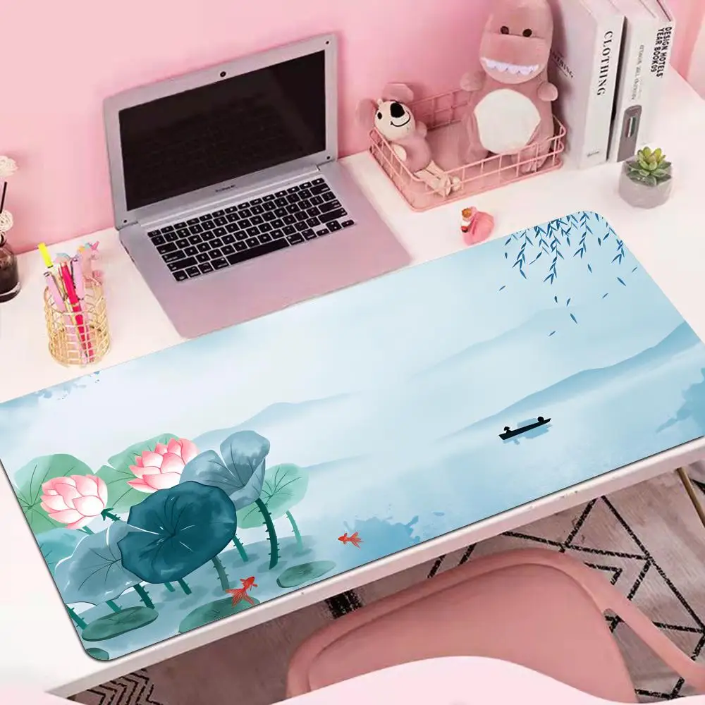 

HYBXAXC Pond lotus leaf Mouse PC Pad Large keyboard MousePad Gaming Rubber phone playmat Lock Desk Mat Computer Gamers