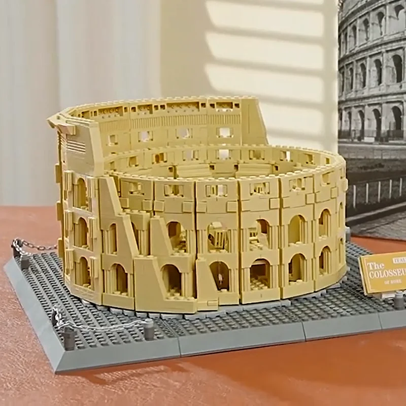 

Конструктор Колизей в Риме, знаменитая итальянская архитектура, набор для сборки модели MOC, игрушка для сборки с инструкцией, 1758 деталей