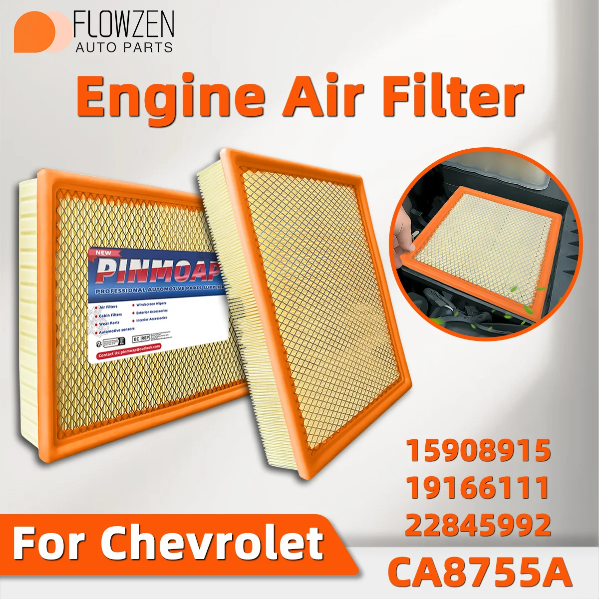 Filtro de aire de alta calidad para Cadillac Escalade, Chevrolet Avalanche, GMC Sierra/Yukon, filtro de entrada de motor de alta eficiencia, 1/2/5 unidades