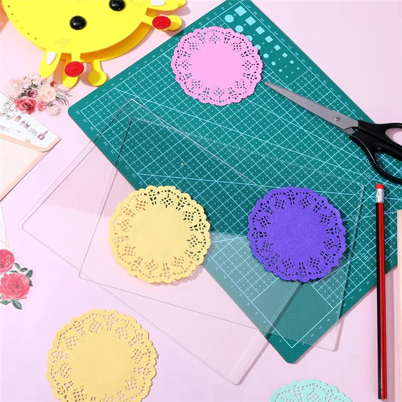 

A34R Clear Plate Acrylic Cutting Pads 8 Pieces 8.7 X 6.1 Inches For Embossing Crafting