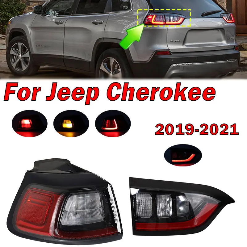 Exterior Accessories For Jeep Cherokee 2019 2020 2021 Rear LED Tail Light Warning Brake Turn Signal Taillight Car Light Assembly