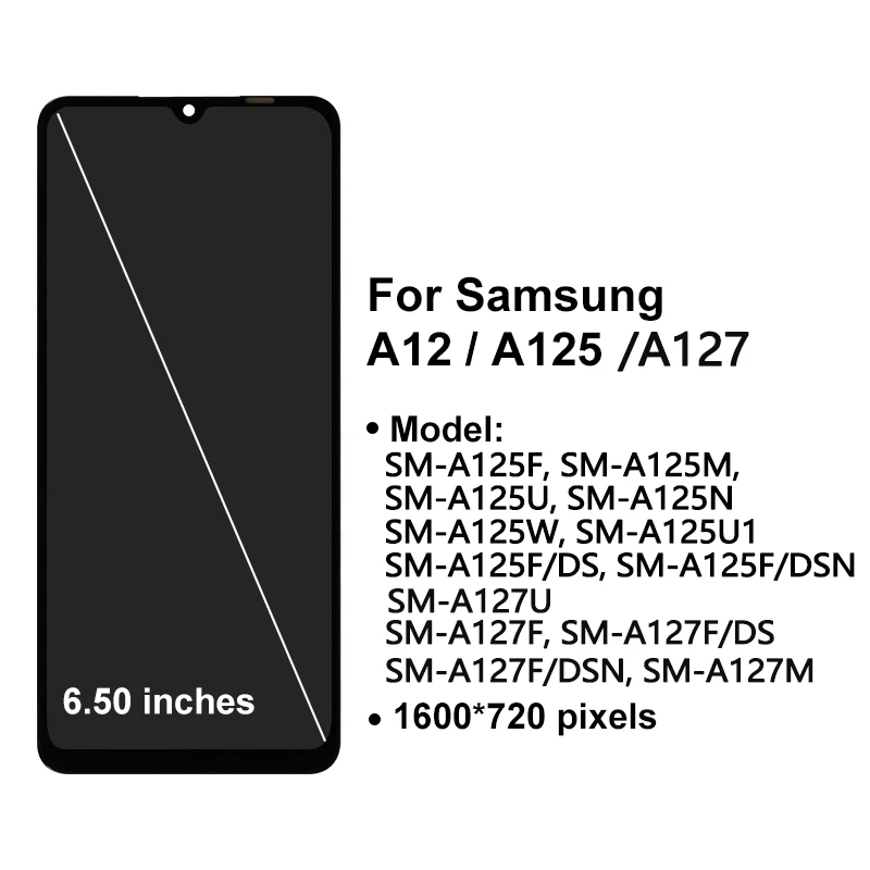 A12 Display For Samsung Galaxy A12 LCD Display Touch Screen Digitizer For Samsung A125F A127F Screen Replacement