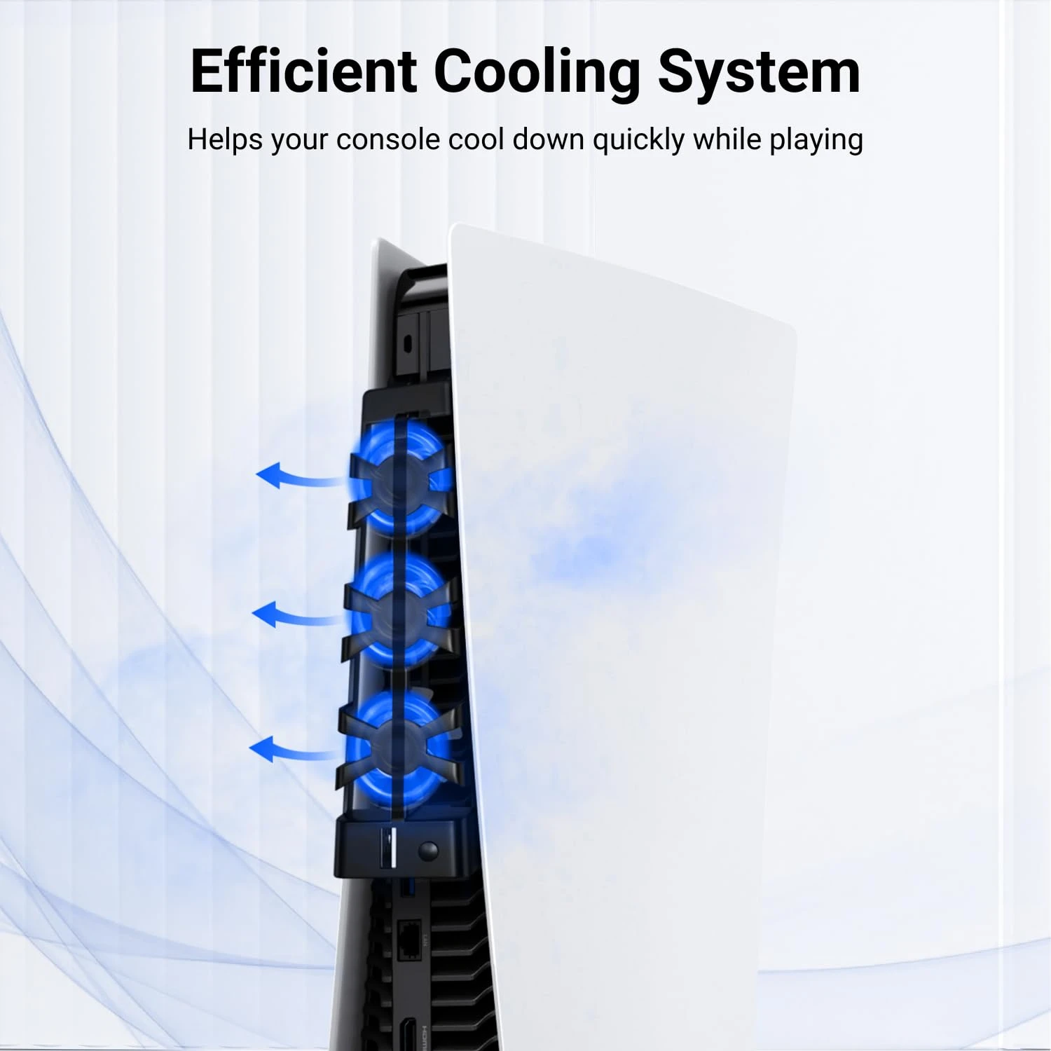 Cooling Fan for PlayStation 5 Console Disc and Digital Editions High-Speed Silent Fan with LED Light for PS5 Accessories