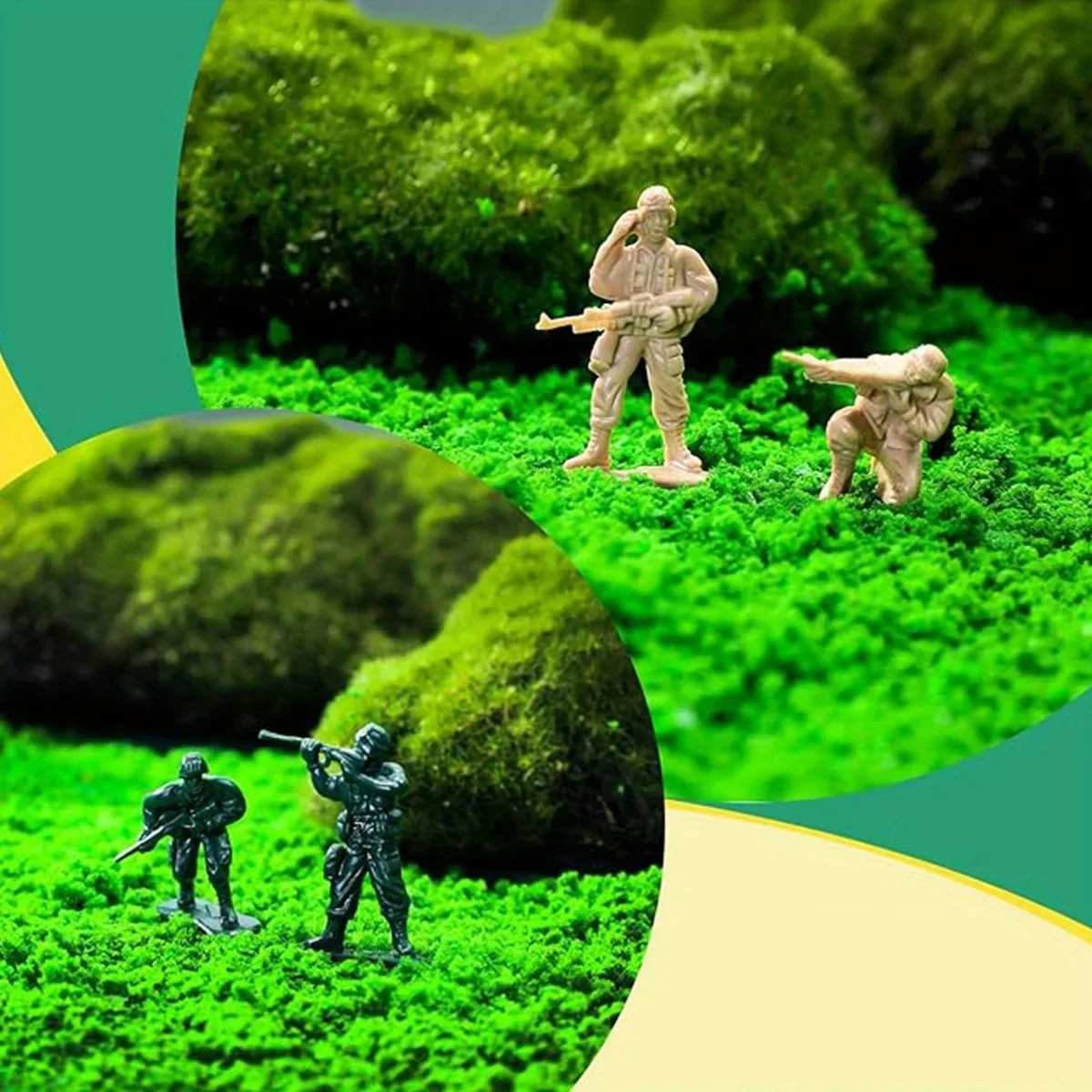 30 Stück Kunststoff Armee Männer Actionfiguren 12 verschiedene Posen Soldat Modell Set 1,97 Zoll Rot Grün Gelb Blau Armee Männer ZSY – Detail 4