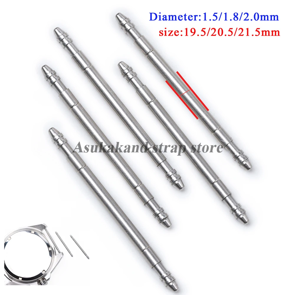 Barre a molla in acciaio inossidabile 316L da 1,5 mm 1,8 mm 2,0 mm per Rolex Water Ghost Diametro Grasso Forte Durevole Perno di collegamento 19,5 20,5 21,5 mm