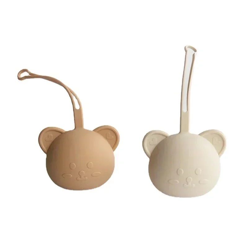 1 Piece Korean Fashion Paicifier Case for Strollers Lovely Cartoon Bear Mommy Bag Nipple Storage Box Silicone Pacifier Storage