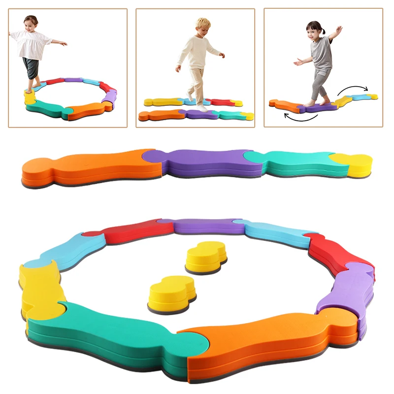 6/7/10/11 piezas de juguetes de equilibrio coloridos, tablas de equilibrio para cruzar el río, vigas de equilibrio táctiles antideslizantes, pista de obstáculos interior, juguetes sensoriales para niños — Regalos de Navidad, Halloween y cumpleaños.