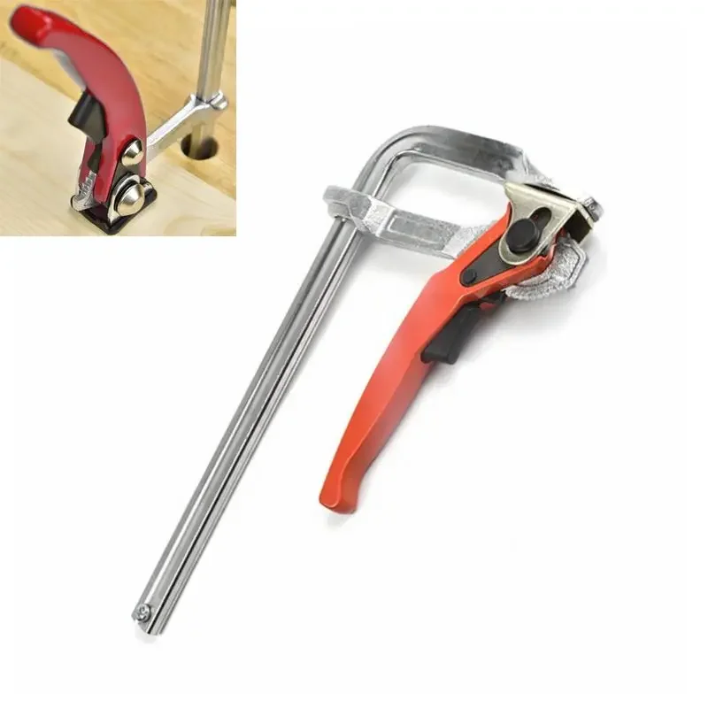 Heavy Duty F Clamp Bar Quick Release Steel Ratcheting For MFT Guide Rail System Woodworking Clamping Pressure DIY Hand Tool