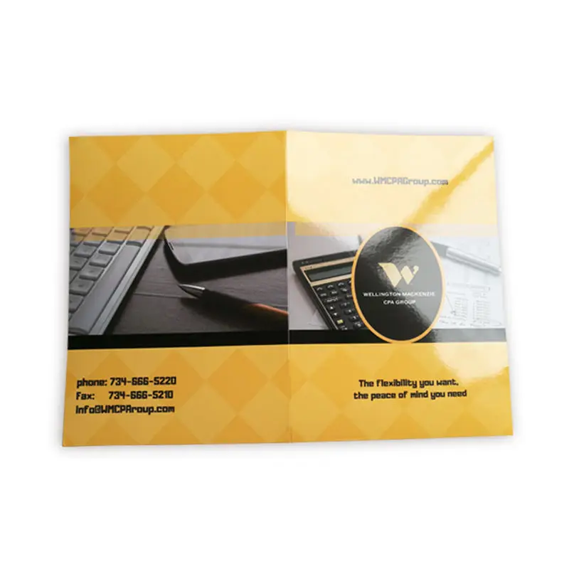 Hot sales customized printing A4 File Folder With two Pockets