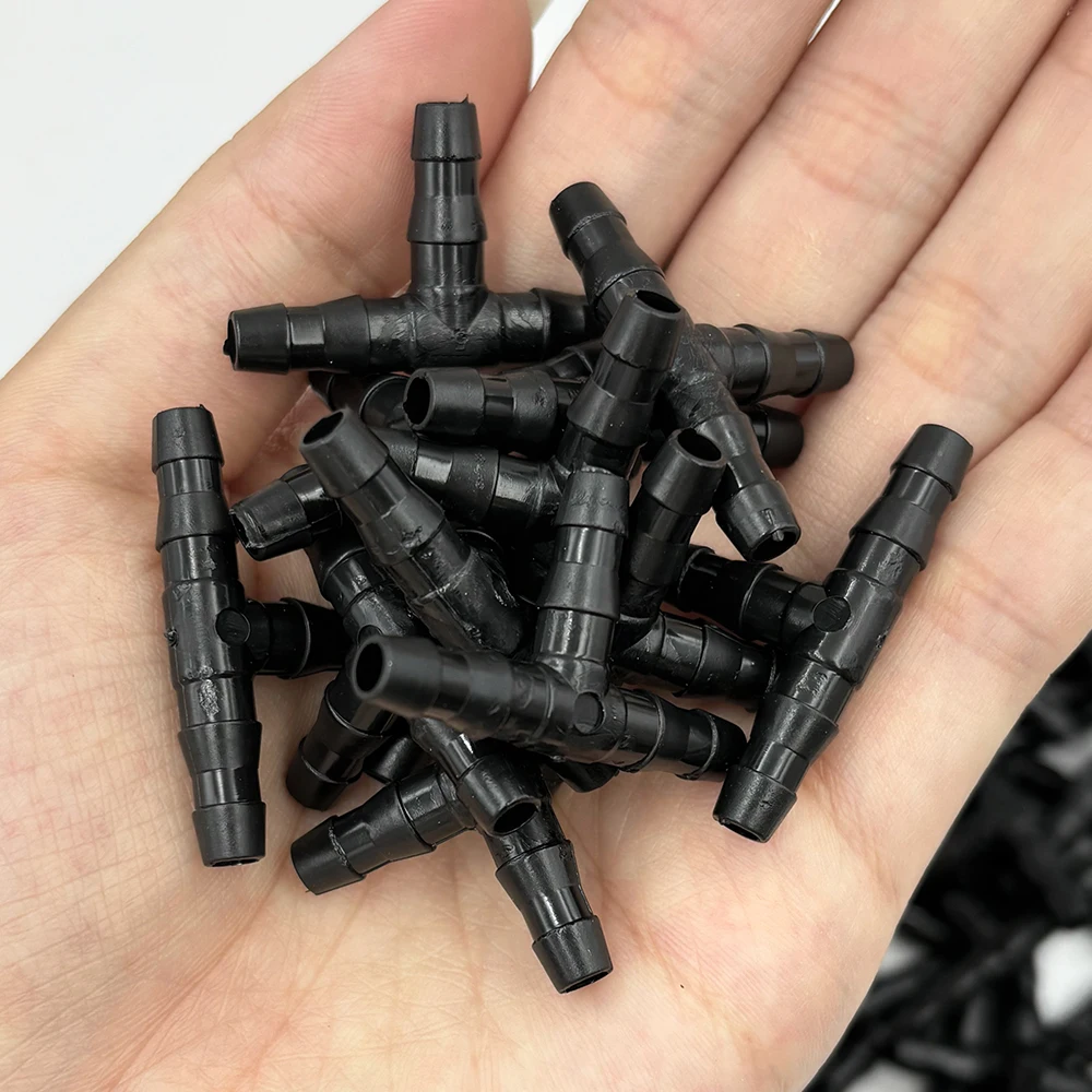 20-50PCS Plastic Dripper Watering Growing Tee 1/4 Inch Hose Connector Joint Hose Outdoor Irrigation Tools for 4mm/7mm Hose