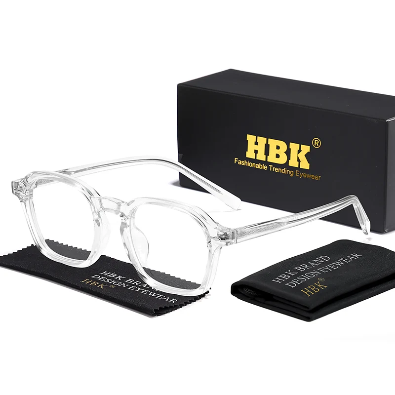 HBK Quadratische optische Brillengestelle für Herren, Retro-Brillengestelle von hoher Qualität, Anti-Blaulicht-Brille für den täglichen Gebrauch