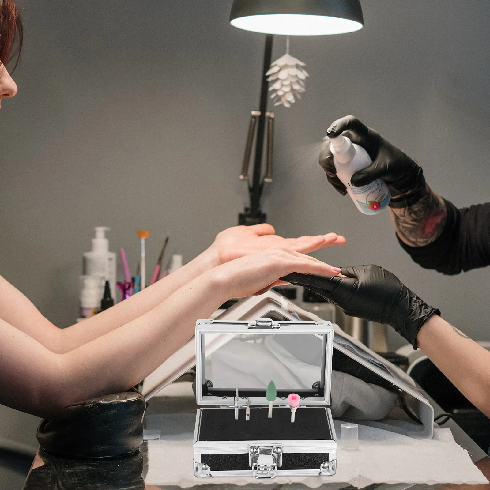 

Коробка для хранения насадок для маникюра, 50 отверстий, органайзер для насадок для фрезера, портативный футляр для профессионального использования и домашнего DIY-салона