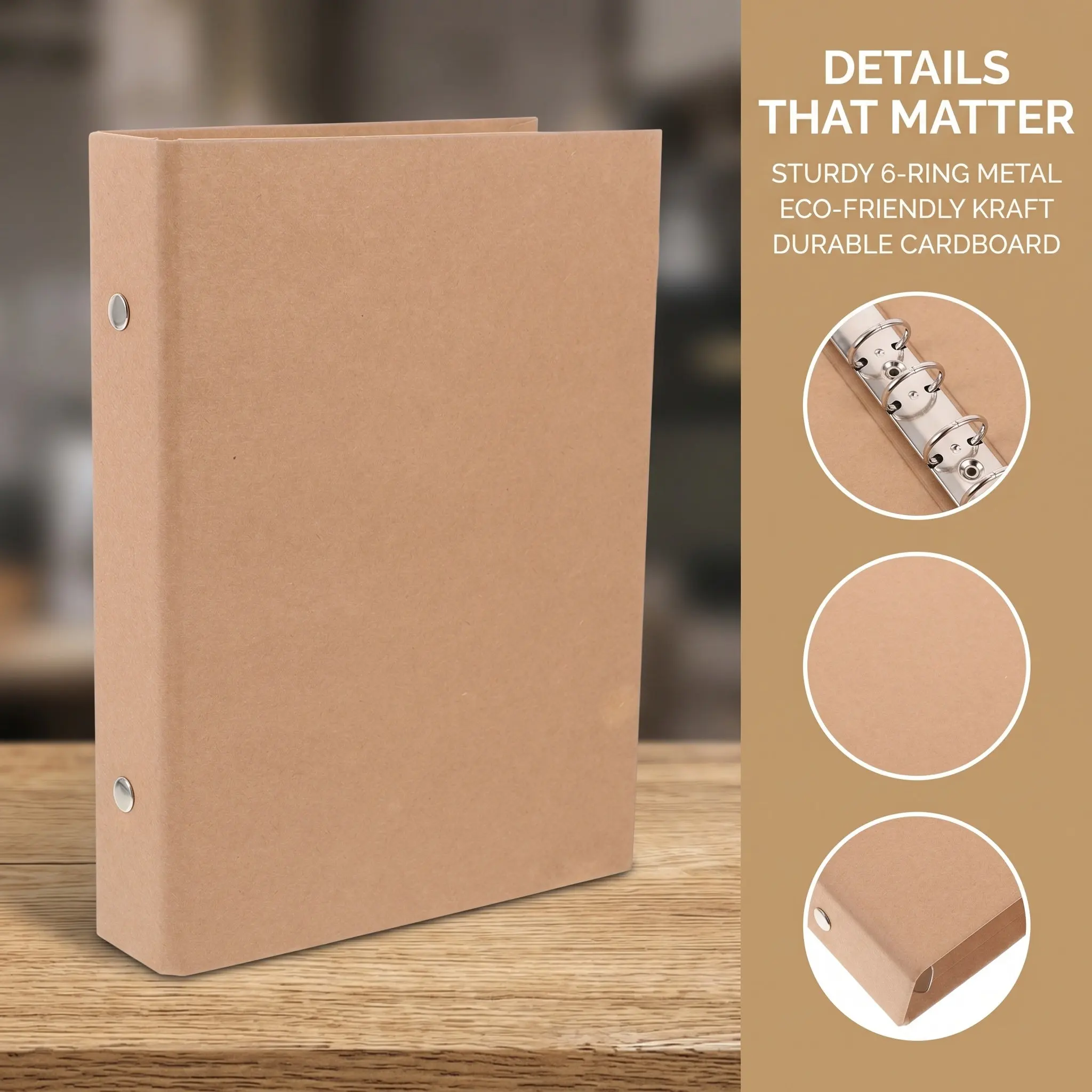Travel Notebook Journal - Kraftpapier-Bindemappe A6, professioneller Notizbuchumschlag für Journaling,