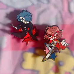 Joker and Crow Enamel Pins