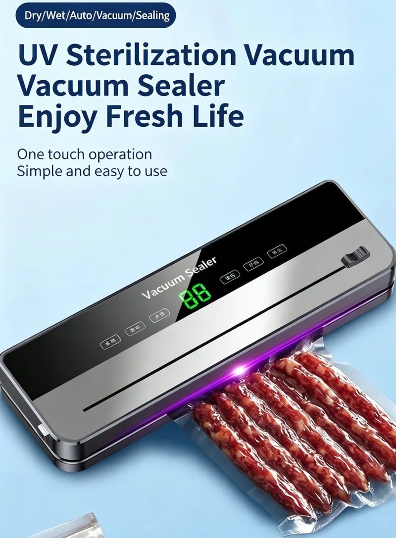 Intelligent digital display cutting blade fully automatic small food vacuum packaging sealing machine for kitchen utensils