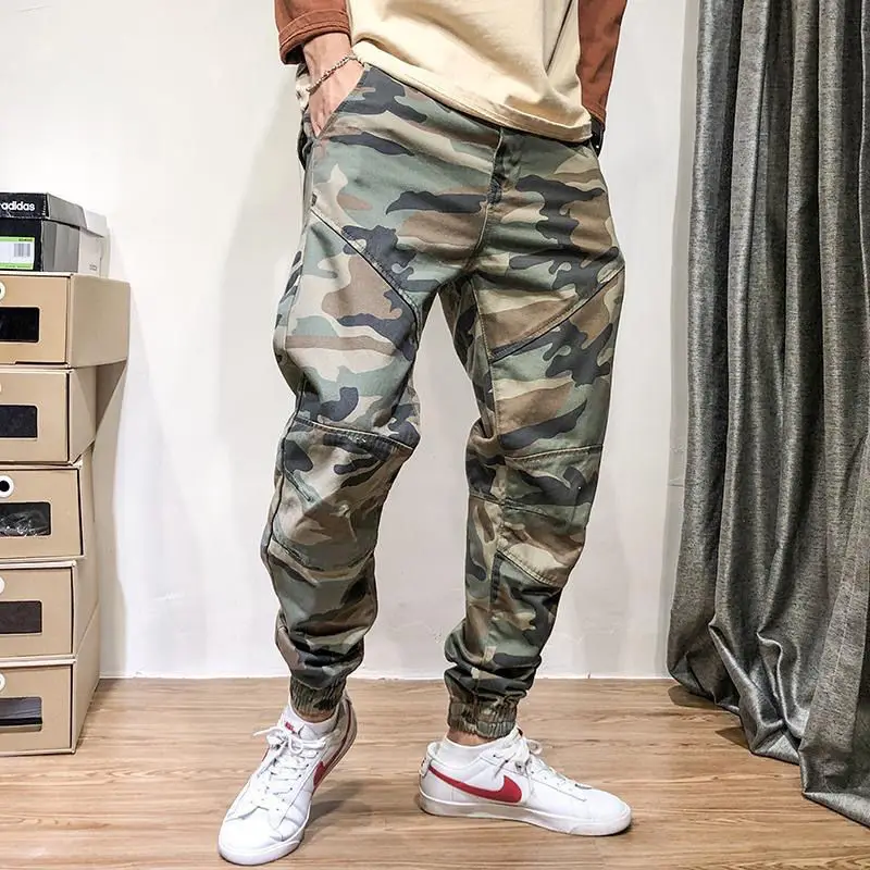 New Fashion Camouflage Tactical Cargo Pants Men Casual Loose Baggy Joggers Cotton Streetwear Trousers Clothing