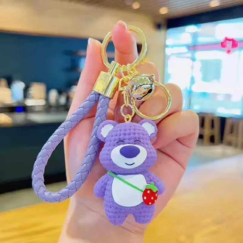 Strawberry Bear Keychain Cute Cartoon Jewelry Pendant Doll Internet Celebrity Kindergarten Children Bag Keychain Bag Accessories