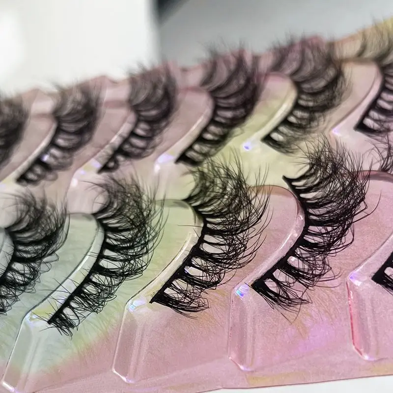 Natural curled false eyelashes messy European and American exaggerated thick makeup nightclub eyelashes 10 pairs  fake eyelashes
