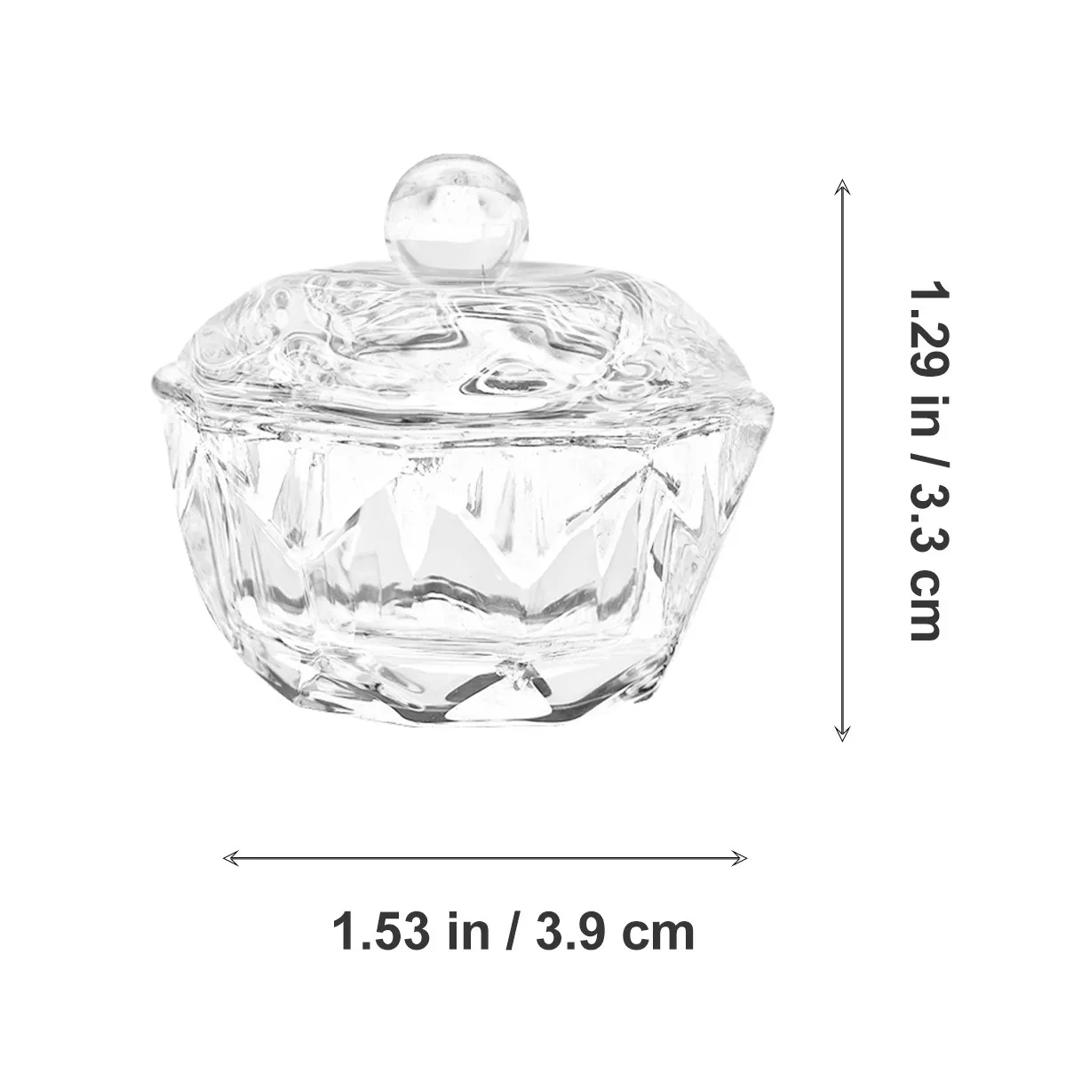 Crystal Nail Art Mixing Cup Set – 3pcs Glass Containers for Acrylic Liquid & Powder, Salon & Home Manicure Tools