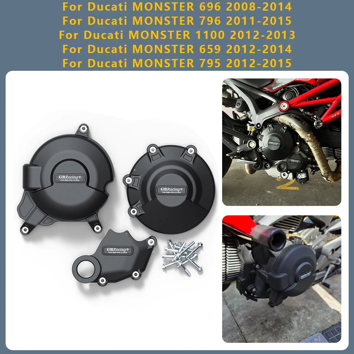 

Moto Engine Cover Protection Case For Ducati MONSTER 696 2008-2014 796 2011-2015 1100 2012-2013 659 2012-2014 795 2012-2015
